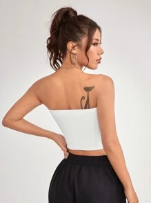 Easithlete 交叉缠绕前短款运动 T 恤健身上衣 长袖长袖短款上衣 健身抹胸上衣