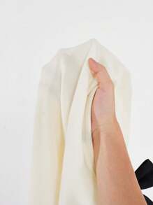 SHEIN MOD Women's Elegant Ribbon Patchwork Bow Decor Long Sleeve Dress, Going Out, Back To School, Fall Women Outfits, Halloween Dress, Elegant, Work/Business, Old Money Style, Casual Women Dresses, Teacher Dress, Prom Dress