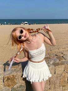 SHEIN LUNE 夏季字母圖形背心上衣