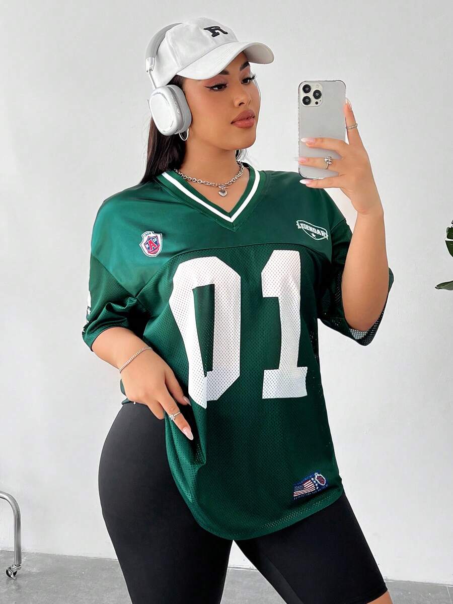 SHEIN EZwear Plus Size Women's Summer To Early Autumn Casual Sports