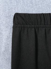 Mädchen Teenager Leggins ohne Füße Einfarbig, lässig - Schwarz - Übersicht 4
