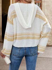 SHEIN LUNE Áo len dài tay cổ chữ V tối giản dành cho nữ, áo chui đầu dệt kim mùa thu đông. - trắng - Xem 2