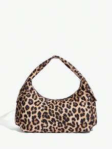 SHEIN ICON SENHORAS, MULHERES Bolsa de Ombro, BOLSA HOBO, Meninas Elegantes, Doces e Legais, Y2K, Estampa de Leopardo, Rua, Para Compras, Escola, FACULDADE, Encontro