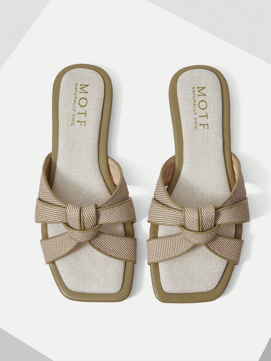 MOTF PREMIUM 方头舒适平底凉鞋万圣节圣诞节秋季 - 綠色 - 查看 1