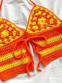 Soleia WYWH女士彩虹條紋音樂節休閒海灘假期穿著，春夏季節適用；適用於復活節、畢業、返校、派對或休閒午餐外出，寬鬆開衫針織背心配彈性細肩帶 - 彩色 - 查看 2