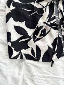 Soleia 女士度假系带纯色印花黑色背心衬衫 - 彩色 - 查看 4