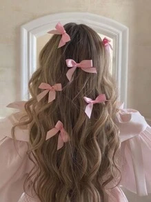 ROMWE Kawaii 6 件套蝴蝶结鳄鱼发夹，适合女士日常、工作、旅行、约会和派对，所有季节爪夹发夹发夹