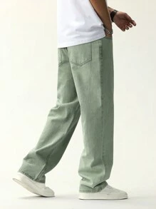 Manfinity EZcore Men's Side Pocket Straight Jeans - Mint Green - View 6