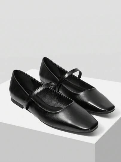 MOTF PREMIUM 舒适简约百搭通勤玛丽珍平底鞋，适合女士、女巫、新年假期、情人节