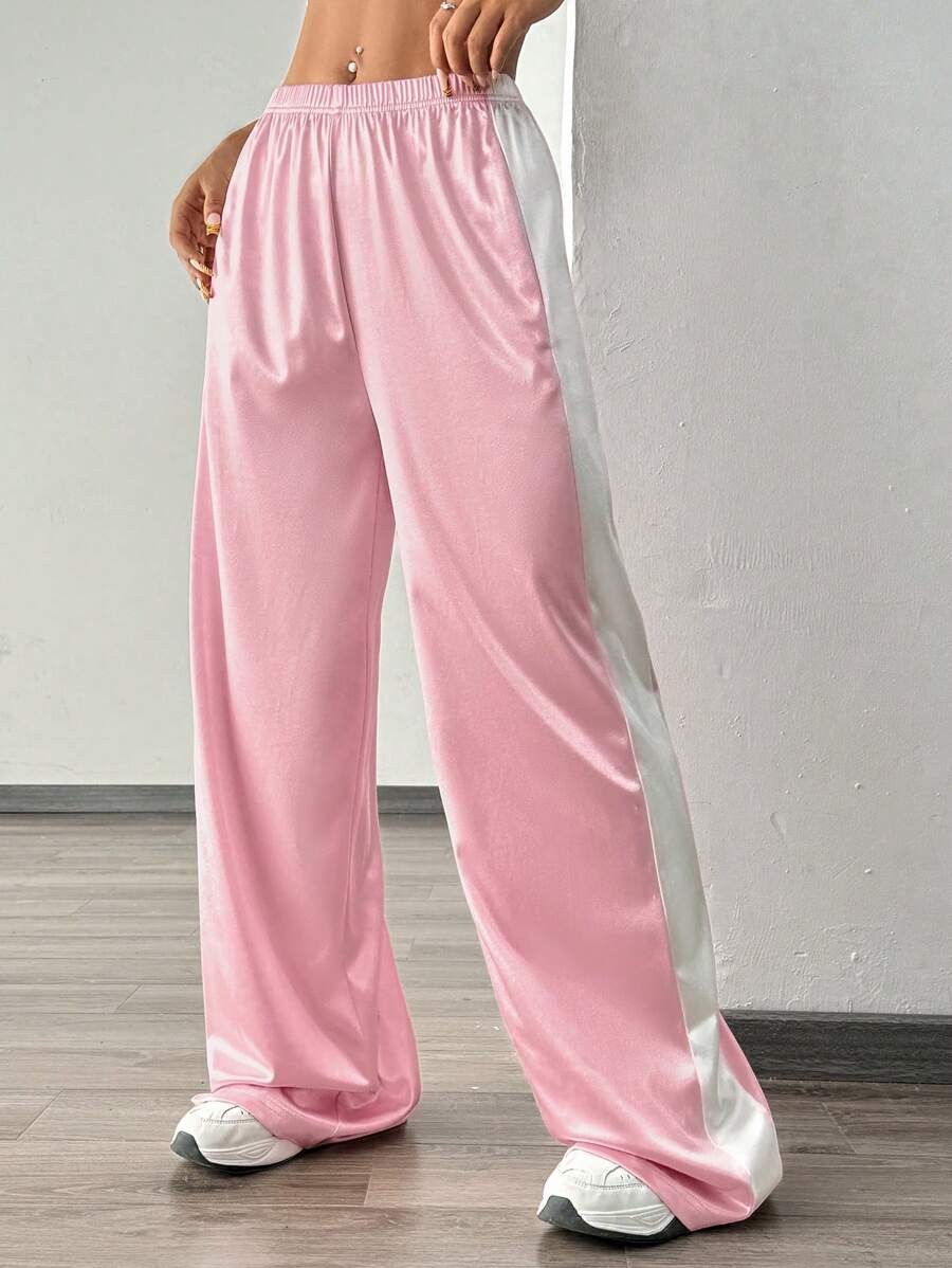 StreetHx Women Y2K Contrast Color Casual Straight Pants Fall Cloth For Women - Multicolor - View 1