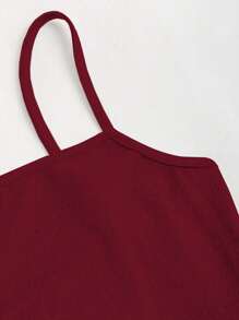 Sweetra Set de 2 piezas compuesto por un vestido de tirantes finos y una blusa de manga corta, lisos y casuales, para usar diariamente, ideal para Año Nuevo