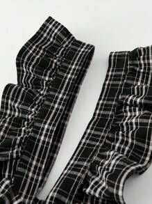 2pcs Girls' Knitted Thermal Underlayer And Washed Denim Pinafore Pants Set - Multicolor - View 7