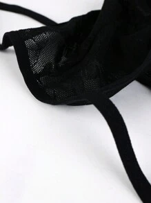 SHEIN Men's Solid Color Sexy Casual Thong Underwear - Black - View 5