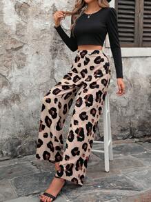 SHEIN Clasi Bộ 2 món áo liền quần & quần in họa tiết màu trơn dành cho nữ - màu đen - Xem 5