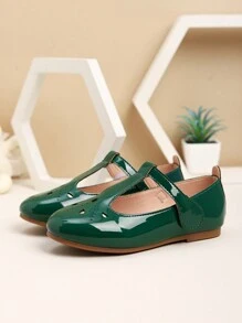 1 双时尚女孩春秋镂空平底鞋 - 綠色 - 查看 3