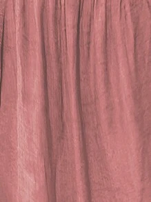 EMERY ROSE 女士纯色撞色蕾丝短袖休闲衬衫，夏季，短袖上衣 - 西瓜粉 - 查看 4