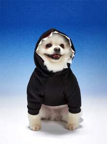 PETSIN 1件黑色寵物鯊魚角色扮演連帽衫，適用於貓狗 - 彩色 - 查看 4