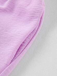 Acelitt Women's Solid Color Square Neck Splicing Casual Romper For Summer - Purple - View 4