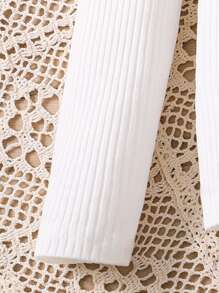 SHEIN 1 conjunto de macacão bordado floral e suéter de gola alta de malha canelada - Multicolorido - Ver 7