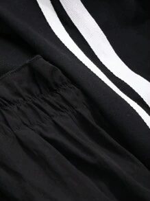 FRIFUL Đầm suông in sọc có khóa kéo phía trước cho nữ - màu đen - Xem 3