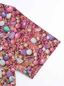 Maweii Plus Size Summer Printed Short Sleeve Round Neck Dress