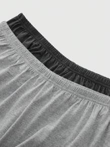 2pcs Men's Letter Print Elastic Waist Lounge Pants Sleepwear Set