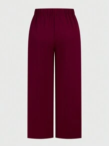 TaskEZ Burgundy Red Plus Size Scrub Uniforms Short Sleeve Top And Pants Set - Burgundy - View 7