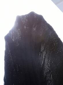 SHEIN Explorewe 少女黑色纯色时尚休闲别致韩版可爱柔软简约百褶裙，适合家居服、日常外出、户外、派对、秋冬季 - 黑色 - 查看 3