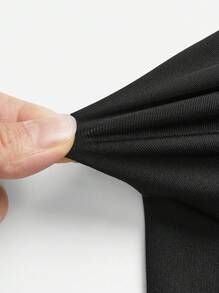 SHEIN Tween Girls' Athletic Shorts With Letter Pattern - Black - View 8