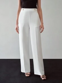 MOTF PREMIUM SOLID SEAM FRONT SLANT POCKET PANTS