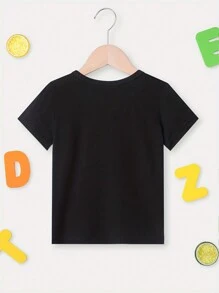 Baby Girl's Casual Creative Colorful Letter Print Short Sleeve T-Shirt, Summer - Black - View 2