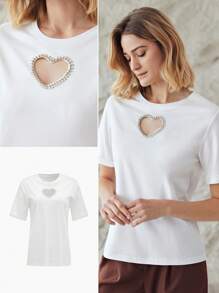 MOTF PREMIUM Camiseta con corazón con abertura