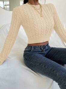 Calvaya Dames effen kleur minimalistische casual pullover trui