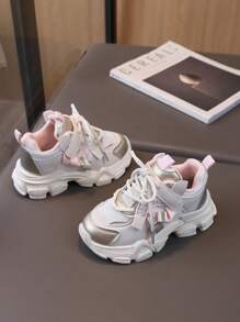 1 par Zapatos deportivos con correa de gancho y bucle en beige para niñas pequeñas - Beis - Ver 5
