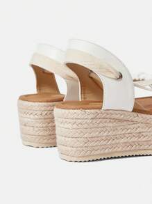 Styleloop Women's Thick Platform Wedge Sandals For Summer Vacation Shoes Summer Boho Feels Vintage Cottagecore Frenchy Shoes Halloween - White - View 5