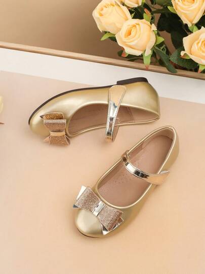 Fashionable & Versatile Children Flat Shoes, New Style Girls Bowknot Casual Shoes