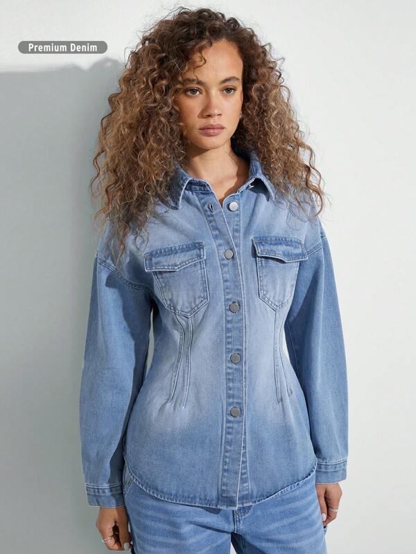 WESTFADE Premium Non-Stretch Cotton Denim Shirt