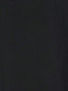 SHEIN LUNE Plus Size Women's Colorblock Cuff Minimalist Daily Suit - Black - View 7