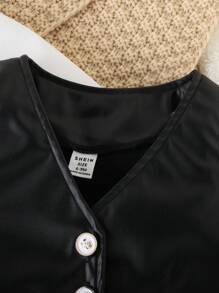 SHEIN 优雅复古街头风女童连衣裙，春秋季 - 白色 - 查看 4