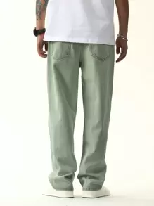 Manfinity EZcore Men's Side Pocket Straight Jeans - Mint Green - View 2