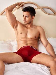 Manfinity 3pcs/Pack Men's Simple Print Boxer Briefs - Multicolor - View 2