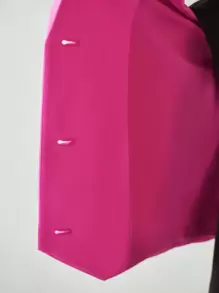 MOTF PREMIUM SOLID LAPEL COLLAR BUCKLE BACK WAISTCOAT - Hot Pink - View 10