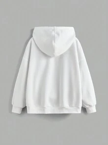 SHEIN MOD Sudadera con estampado de mariposa blanca para mujer de talla grande - Blanco - Ver 2