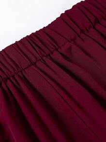 TaskEZ Burgundy Red Plus Size Scrub Uniforms Short Sleeve Top And Pants Set - Burgundy - View 8