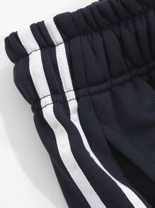 DAZY Women's Casual Contrast Color Patchwork Front Tie Pocket Long Pants Sweatpants