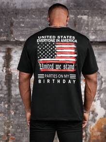 Manfinity LEGND تي شيرت رجالية بطبعة رقمية كاجوال قصيرة الأكمام مقاس كبير ، صيف