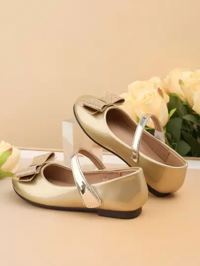 Fashionable & Versatile Children Flat Shoes, New Style Girls Bowknot Casual Shoes