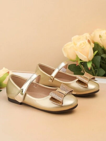 Fashionable & Versatile Children Flat Shoes, New Style Girls Bowknot Casual Shoes