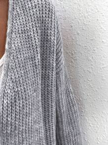 SHEIN Clasi Women'  Casual And Versatile Long Cardigan Without Buttons, Suitable For Outings, Vacations, Work, Shopping, And Gatherings. - Grey - View 6
