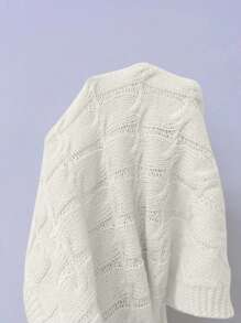 Chiquease Cárdigan corto minimalista de unicolor casual para mujer, Top de manga larga